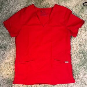 Figs Women's Vivid Red Short Sleeve Top